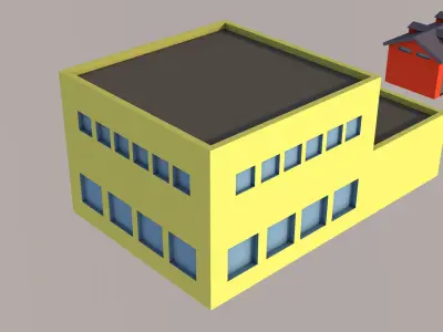 administrative buildings Low-poly 3D model
