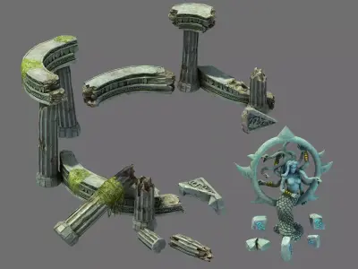 Stone Kazlog shallow bay - Naga Miracle 02 3D model