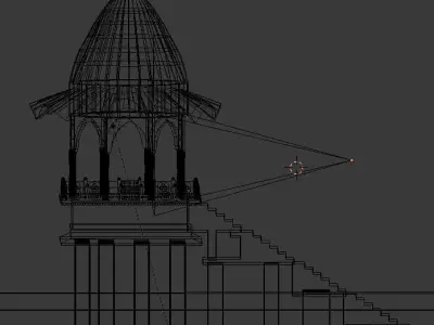 Lake Temple Low-poly 3D model