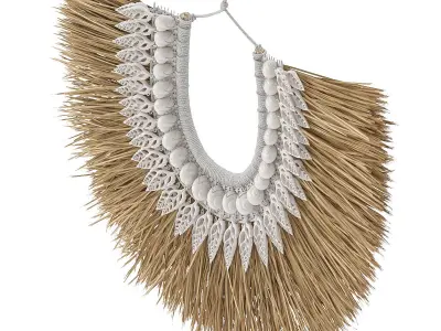 Seashell and algae necklace 3D model