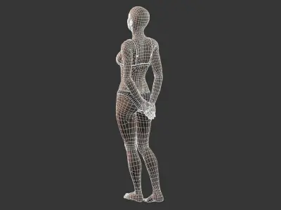 Game character Woman Low-poly 3D model buy
