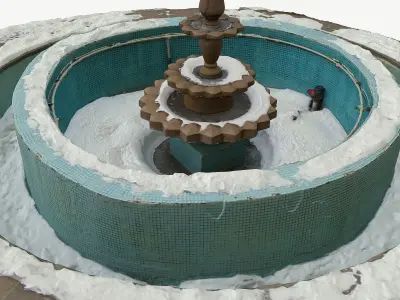 Fountain Scanned 3D PBR model Low-poly 3D model