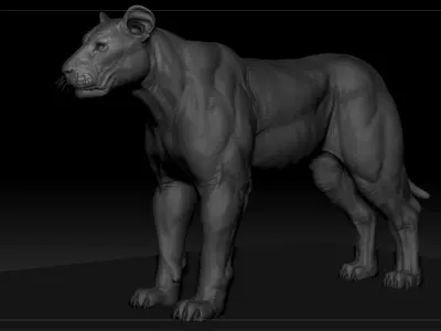 Lion - Highpoly Sculpture 3D model 3D model