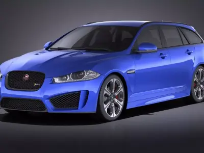Jaguar XFR-S Sportbrake 2016 VRAY 3D model