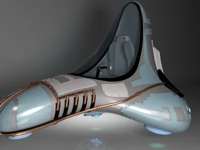 Flybs futuristic shoe with lights 3D model