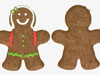 Gingerbread Woman Low-poly 3D model