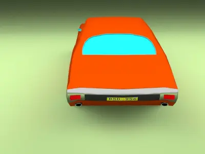 Simple Muscle Car Low-poly 3D model