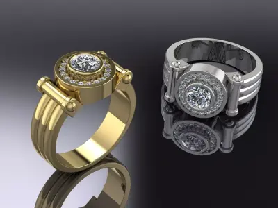Jewelry Mens Ring Gold 3D print model 6