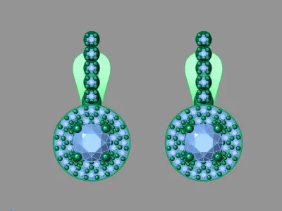 Mini Set Ring Pendant Earrings STL 3DM Womens Jewelry 3D print model