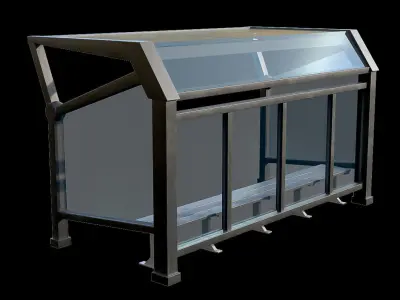 Game Ready Bus Stop 7 Low-poly 3D model