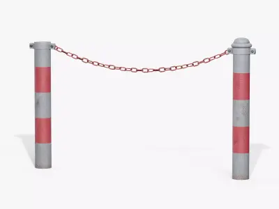 Chain Barrier C Low-poly 3D model