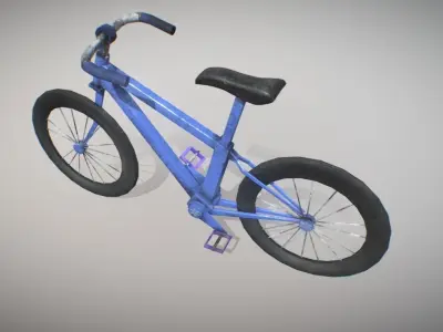 Old Bike 3d Model Lowpoly Low-poly 3D model