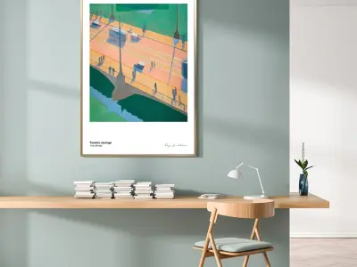 Mid-Century Modern Exhibition Poster 3D model