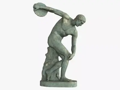 Discobolus Statue - Bronze Low-poly 3D model