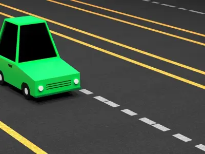 Cartoon Low Poly  Crossover Neon Car Low-poly 3D model Low-poly 3D model