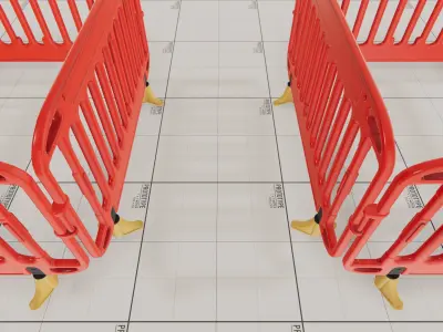 Pedestrian Barrier Low-poly 3D model