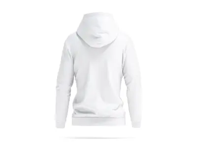 White Womens Hoodie - sport female sweatshirt with hood  3D model