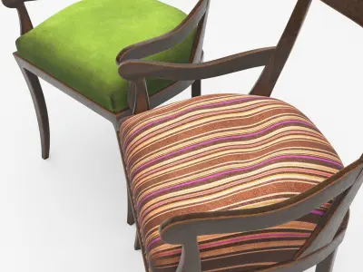 Dining wooden chair cartoon 3D model
