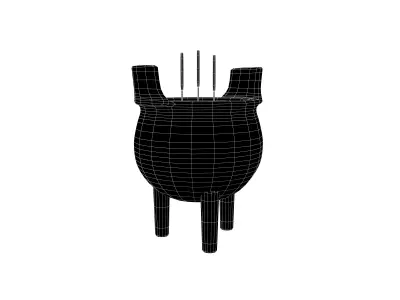 Cartoon Incense Burner v1 006 Low-poly 3D model