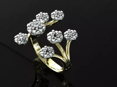 luxurious cocktail ring 3D print model