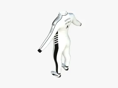 Racing Pilot Uniform A05 White Black - Character Clothing Design Low-poly 3D model