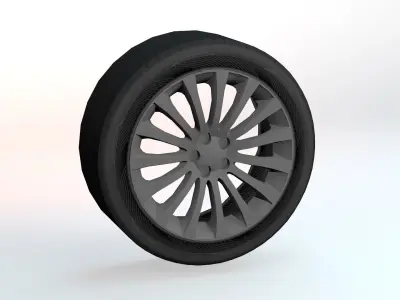 Car Tire Low-poly 3D model