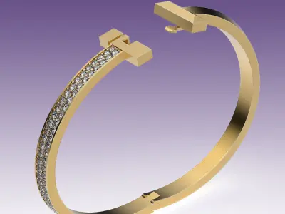 Bracelet T Wide 3D print model