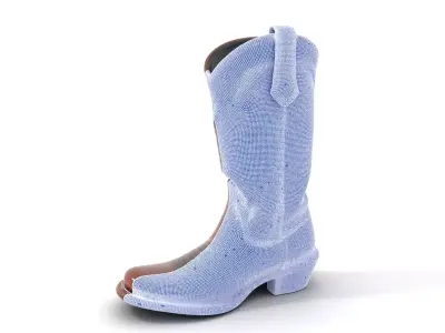 Western Cowboy Boot with Plaid Pattern model pack Low-poly 3D model