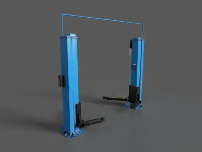 Hydraulic Car Lift Low-poly 3D model