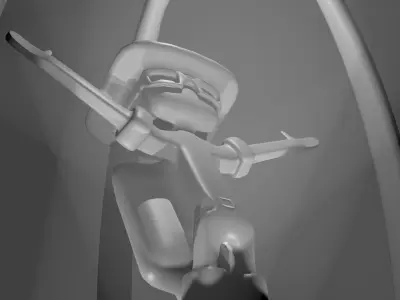 Human statue low poly Low-poly 3D model