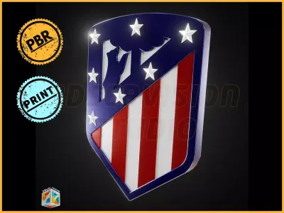 Atletico Madrid logo  - Cinematic - 3D print 3D model