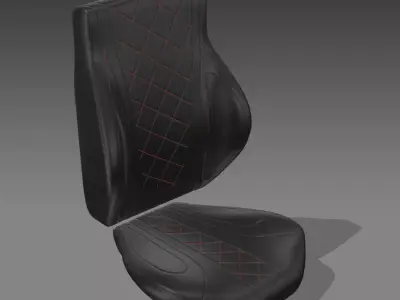 simple car chair leather work 3D model