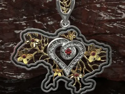 Ukraine Pendant 3D print model