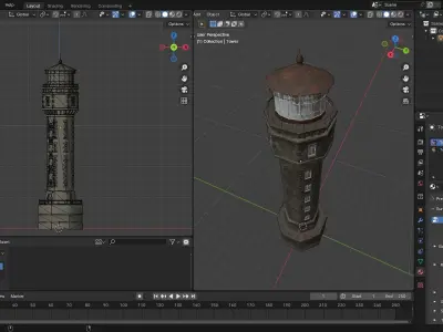 Watch tower game asset Low-poly 3D model