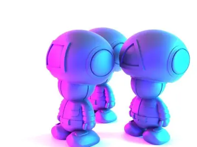 Squid Games Toad Trooper Mario Bros toy 3D print model