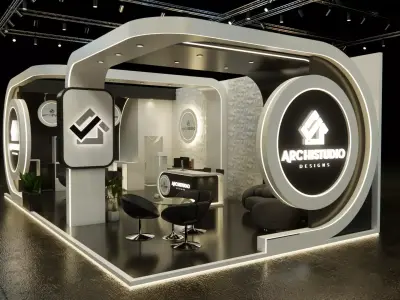 Exhibition booth design 3D model 11m x 6m 3D model 3D model