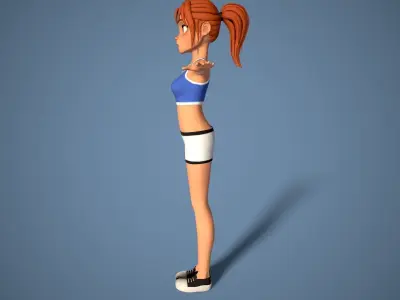 cartoon sport girl Low-poly 3D model