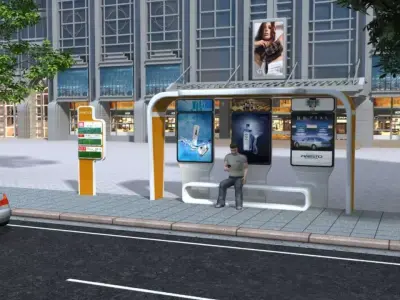People waiting for the bus 3D model
