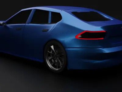 Tesla Model S High Poly Low-poly 3D model
