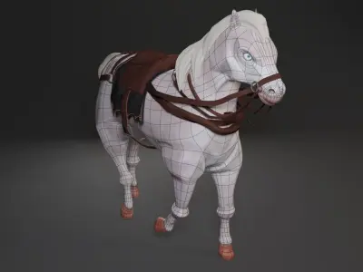Cartoon Horse Low-poly 3D model purchase