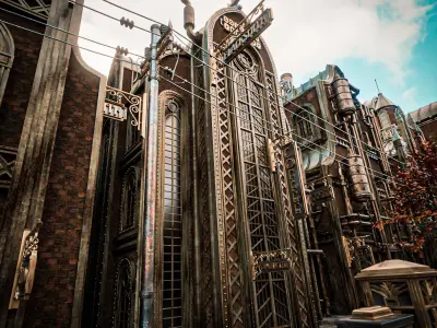 STEAMPUNK INDUSTRIAL BUILDING 9 Low-poly 3D model