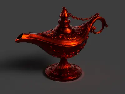 Chinese red magic lamp   Low-poly 3D model purchase