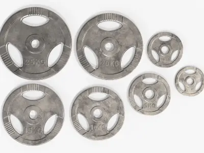 Set of weight plates 03 3D model