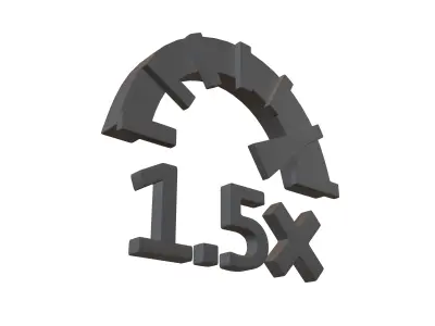 Speed 1 point 5 Symbol v1 001 Low-poly 3D model