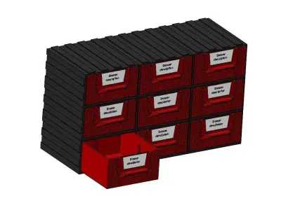 Modular drawers  for electronic parts and etc 3D model