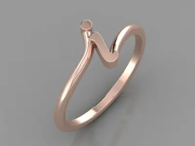 Alphabet Ring I 3D print model purchase