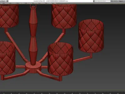 LUXURY MODERN BRASS CHANDELIER 3 Low-poly 3D model