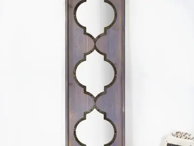 Rectangle Wood Wall Mirror 3D model buy