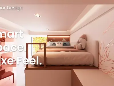 Modern Luxury Teens Bedroom  3ds Max  VRay Scene 3D model