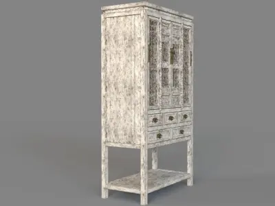 Arhaus Cream Food Cabinet 3D model
